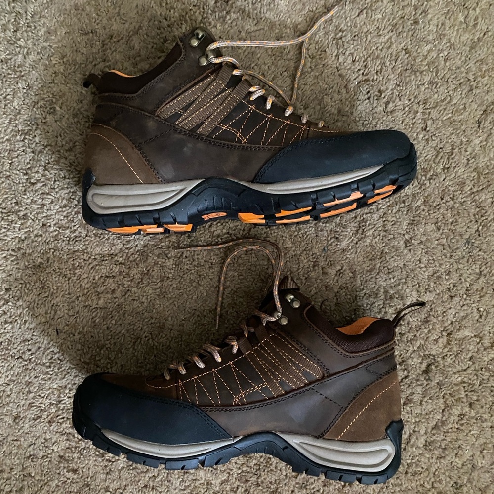 Brown and Orange Waterproof Elk Woods Men’s Hiking Shoes size 10.5 - Picture 3 of 9